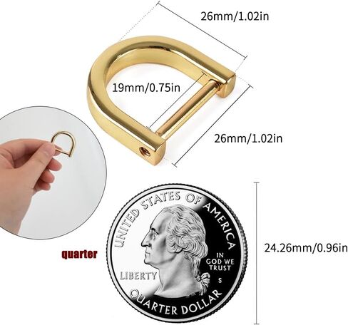 Screw D-Rings Buckle U Shape Horseshoe 4 Pack Medium Size Adjustable D Ring for Handbag Purse Replacement DIY Leather Craft in Kuwait