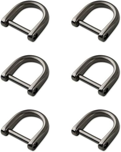 6pcs Tiny D-Rings Shackle Screw Ring for Key Holder Zip Puller Purse Replacement Paracord Bracelet 0.4 Inch Inside Bar in Saudi Arabia