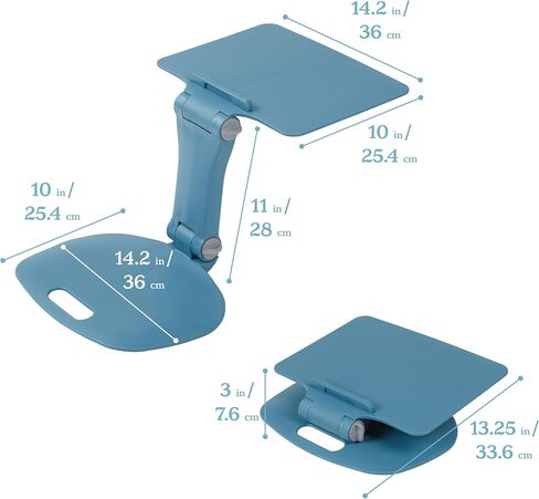 ECR4Kids The Surf Folding Portable Lap Desk, Flexible Seating, Peacock Blue in Kuwait