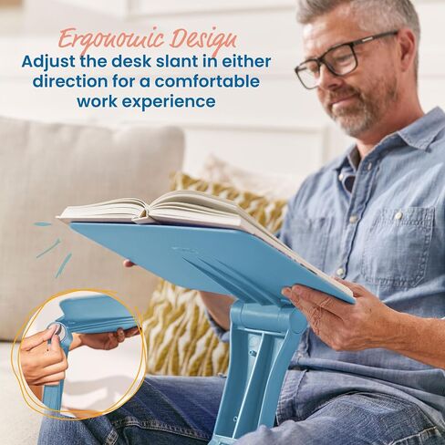 ECR4Kids The Surf Folding Portable Lap Desk, Flexible Seating, Peacock Blue in Kuwait