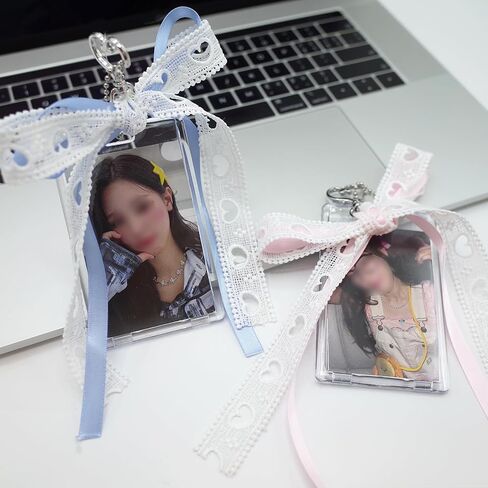 2 Sets Photocard Holder with Cute Cat Keychain Transparent Kpop PhotoCard Holder Keychain Y2K Charm Holders Kawaii Photo Card Keychain Acrylic ID Bus Card Holders Kpop Accessories in Saudi Arabia