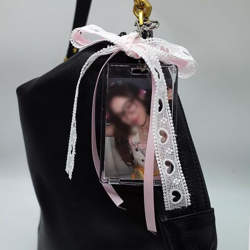 2 Sets Photocard Holder with Cute Cat Keychain Transparent Kpop PhotoCard Holder Keychain Y2K Charm Holders Kawaii Photo Card Keychain Acrylic ID Bus Card Holders Kpop Accessories in Saudi Arabia