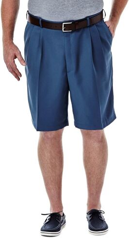 Haggar Men's Cool 18 Gabardine Pleated Shorts in Kuwait