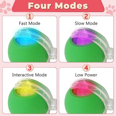3pcs Smart Interactive Pet Toy Ball, Self Rolling Dog Ball Interactive Cat Toys, 360° Smart Automatic Rolling Ball Toy for Dogs Cats Indoor Outdoor Play (Red&Green&Grey) in Saudi Arabia
