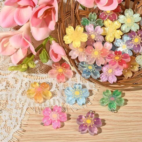 DanLingJewelry 50 pcs Random Color Resin and Walnut Wood Charms Rectangle Charms for Jewelry Making DIY Craft 20.5x10mm in Kuwait