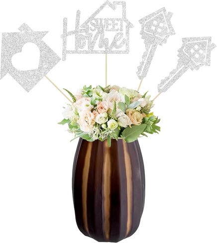 Gyufise 12Pcs Sweet Home Centerpiece Sticks Double Sided Key Housewarming Table Flower Centerpieces Sticks Welcome New Home Decorations for New Home House Warming Party Supplies Blue in Kuwait