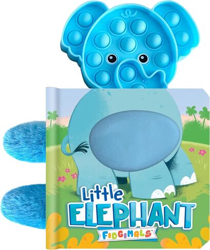 Fidgimals Little Elephant Animal Baby Book | كتب الأطفال التعليمية ، كتاب لوحة الحواس مع ألعاب Pop It تململ ، ألعاب حسية مثالية ... كتب I in Saudi Arabia