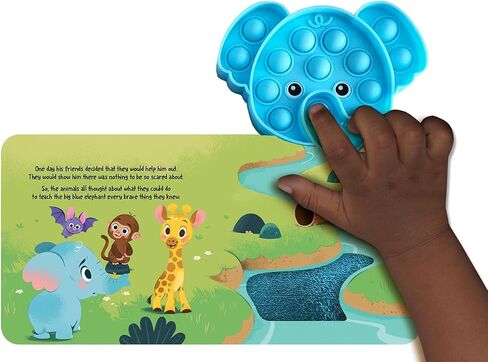 Fidgimals Little Elephant Animal Baby Book | كتب الأطفال التعليمية ، كتاب لوحة الحواس مع ألعاب Pop It تململ ، ألعاب حسية مثالية ... كتب I in Saudi Arabia