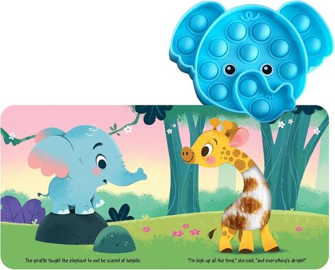 Fidgimals Little Elephant Animal Baby Book | كتب الأطفال التعليمية ، كتاب لوحة الحواس مع ألعاب Pop It تململ ، ألعاب حسية مثالية ... كتب I in Saudi Arabia