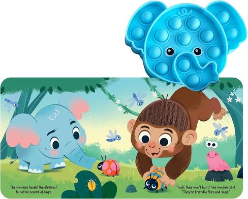 Fidgimals Little Elephant Animal Baby Book | كتب الأطفال التعليمية ، كتاب لوحة الحواس مع ألعاب Pop It تململ ، ألعاب حسية مثالية ... كتب I in Saudi Arabia