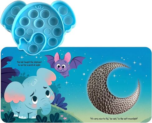 Fidgimals Little Elephant Animal Baby Book | كتب الأطفال التعليمية ، كتاب لوحة الحواس مع ألعاب Pop It تململ ، ألعاب حسية مثالية ... كتب I in Saudi Arabia