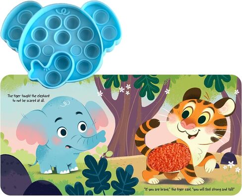 Fidgimals Little Elephant Animal Baby Book | كتب الأطفال التعليمية ، كتاب لوحة الحواس مع ألعاب Pop It تململ ، ألعاب حسية مثالية ... كتب I in Saudi Arabia