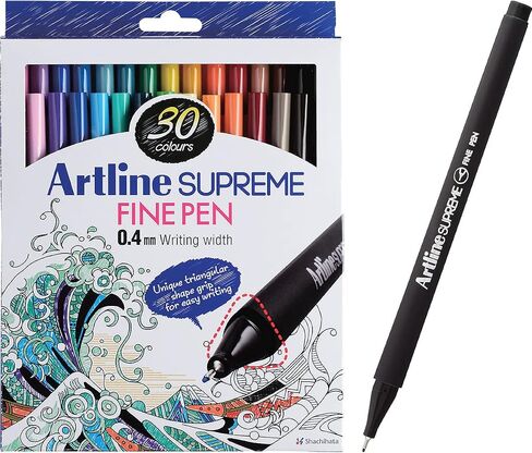 Artline SUPREME Fine-Liner Point Pens, for Drawing, Coloring, Writing, Suitable for Art, and Design, Ink Sketch Pen with 0.4mm Fine Tip, Ideal Gift for Artist, Multi-Color Set, 10 Pack in Saudi Arabia