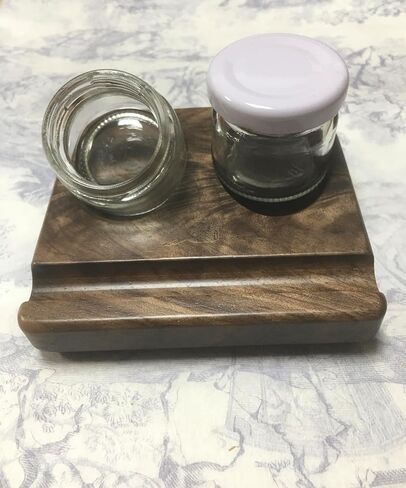 Wooden Tilting Calligraphy Pen Holder with Two Glass Ink Bottle Container, New Ink Bottle Holder,Calligraphy Oblique Nib Holder Stand,Non-Slip Base Desktop Tabel Decoration (White Cap) in Saudi Arabia
