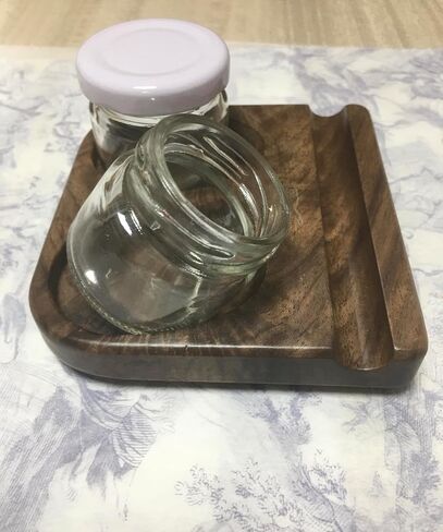 Wooden Tilting Calligraphy Pen Holder with Two Glass Ink Bottle Container, New Ink Bottle Holder,Calligraphy Oblique Nib Holder Stand,Non-Slip Base Desktop Tabel Decoration (White Cap) in Saudi Arabia