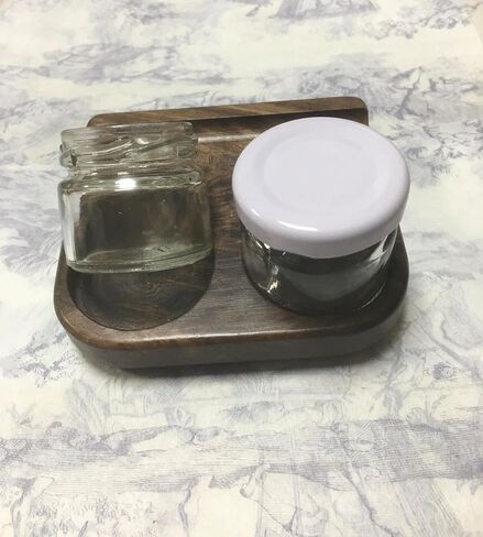 Wooden Tilting Calligraphy Pen Holder with Two Glass Ink Bottle Container, New Ink Bottle Holder,Calligraphy Oblique Nib Holder Stand,Non-Slip Base Desktop Tabel Decoration (White Cap) in Saudi Arabia