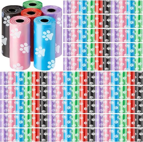 Thenshop 3000 Counts 200 Rolls Dog Poop Bag Plastic Dog Vals Acags يمكن التخلص منها للحيوانات الأليفة الأليفة أنبوب المشي في الهواء الطلق. in Kuwait