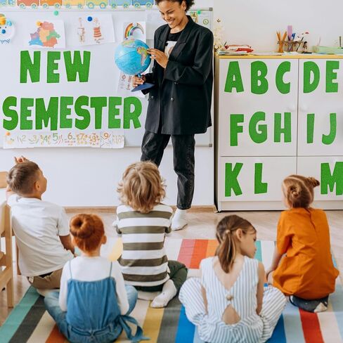 Glitter Bulletin Board Letters for Classroom Alphabet Poster Board Letters for Bulletin Board Display Home School Classroom Decor(Black,4 Inch) in Kuwait
