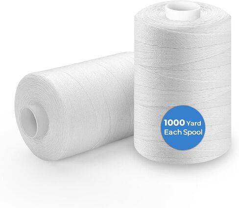 12 Pcs Sewing Thread, 1000 Yards Black Thread for Sewing，All-Purpose White Thread for Sewing，Polyester Thread for Sewing Machine, Hand Stitching, Quilting (White & Black) in Kuwait