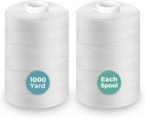 12 Pcs Sewing Thread, 1000 Yards Black Thread for Sewing，All-Purpose White Thread for Sewing，Polyester Thread for Sewing Machine, Hand Stitching, Quilting (White & Black) in Kuwait