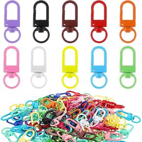 150PCS Colorful Metal Lobster Claw Clasps Swivel Lanyards Trigger Snap Hooks Strap with Key Rings DIY Accessories for Bag Key Chains Connector Jewelry Making, 10 Colors