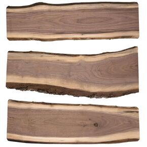 WALRUS OIL - Real Live Edge Rustic Walnut Wood Slabs, 24" Long x 6-10" Wide x 7/8" Thick (3-Pack)