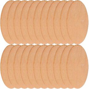 COHEALI Unfinished Oval Wood Crafts: 50pcs Round Cutouts Shapes Pieces Discs Slices Oval Embellishments for DIY Craft Christmas Ornament Decoration