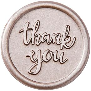 Thank You Envelope Seals - Self Adhesive Wax Seals Stickers - for Wedding Invitation, Thanksgiving Card, Gift Wrapping and Bags - Champagne (100PCS)