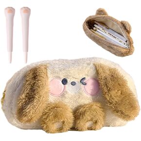 UNMULFC Cute Cosmetic Bag Travel Makeup Pink Bunny Large Kawaii Pencil Case Pouch Bag Organizer Aesthetic Box Home Airport Airline (pink bunny)