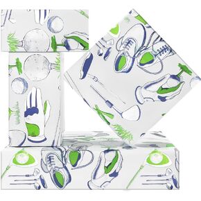 Lets go Golfing Golf Ball Holographic Aluminized Foil Wrapping Paper - 1 Mini Roll 17 X 10 ft Per roll 14.1 sq.ft.ttl - For Dad Men Golfer Boys Girls Birthday Sports Club Happy Father's Day Gift Wrap