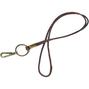 حبل Genique Leather لشارات الهوية ، حبل جلدي رئيسي ، جلد حبل بطول 21 بوصة للمفاتيح ، شارات الهوية ، محرك أقراص فلاش