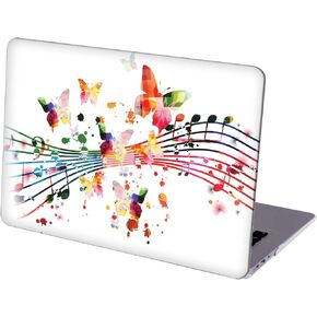 Compatible with MacBook Air 13 inch Retina Display with Touch ID, Hard Protective Shell with Keyboard Cover (M1 A2337 A2179 A1932, 2018 2019 2020 Release) - Butterfly Music Note MC7232