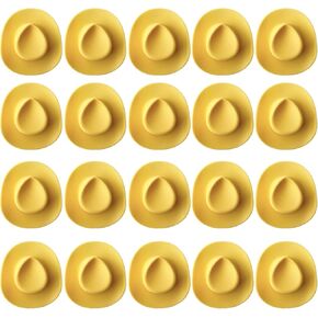 Yellow Mini Western Cowboy Hat Cowgirl Hat for Crafts 50 pcs Miniature Cute Doll Hat Cowgirl Hat for Dollhouse, Party, Drinks, Cakes Decor