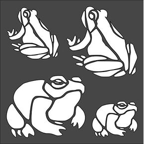 Frogs Logo Stencil Reusable Sturdy Flexible Clear Plastic 1-5.5x5.5 in Arts and Crafts Material Scrapbooking for Airbrush Painting Drawing