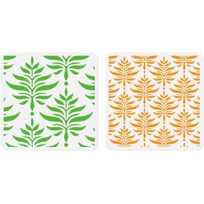 9Pcs Tropical Leaf and Flower Wall Stencil Templates 11.8 x 11.8 Inch Plastic Reusable Art Stencils for Painting on Walls Floors Fabric Furniture Glass DIY Home Decor
