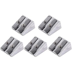 5Pcs Pencil Sharpener, Handheld Metal Pencil Sharpener with Double Holes, Mini Kids Pencil Sharpening, Sharpen Pencils for Schools Offices Art, Writing and Correction Supplies