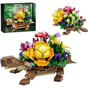 Sea Turtle Succulent Planter Building Set, Turtle Flowers Pot Building Kit, Animals Botanical Collection Blocks Toys, for 6+ Boys, Girls, Women, Home Plants Decor Gift Idea for Christmas (509Pcs)