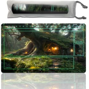 Lorcana Playmat for TCG Trading Card Games,Gamemat 23.6 inches by 13.7 inches, The Bottom of The Game is Non-Slip, with Auxiliary Combat Frame Suitable for Beginners (15,Auxiliary box1)