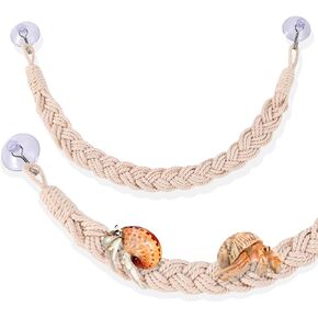 Hermit Crab Climbing Rope, 23.6 Inches, Cotton, Reptile Climbing Accessory, Gray