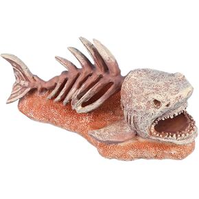 Realistic Shark Skeleton Aquarium Decoration - Durable Resin, Safe for Fish Tanks - for Saltwater & Freshwater Aquascaping