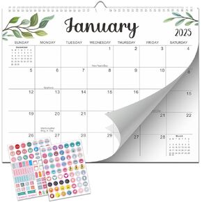 Lateefah Wall Calendar 2025, 18 Month Desk Calendar from Jan 2025 to June 2026, Large 17''x22'' Monthly Calendar 2025-2026 with Plastic Cover Large Wall Calendar 2025 for Home, Office