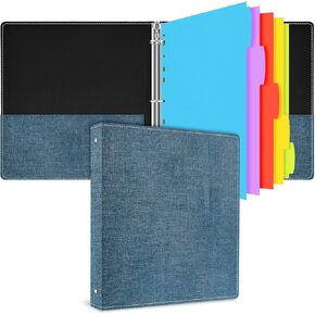 إنفون 1 بوصة 3 رابط حلقة مع مقسم الموثق البلاستيكي ، 3 رابط رنين 1 بوصة مع غطاء نسيج البوليستر و 2 جيوب داخلية يحمل 8.5 "× 11" ورقة للمدرسة والمكاتب والمنازل - in Kuwait