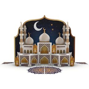 iGifts And Cards Gorgeous Ramadan Kareem 3D Pop Up Greeting Card – Unique Eid Mubarak Gift, Awesome Holy Month Present, Eid al-Fitr Celebration, Muslim Holiday, With Note and Envelope, 6"X8"