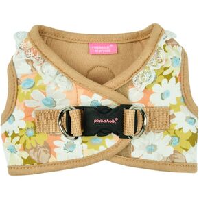 Pinkaholic New York Davina Dog Vest Harness (Step-in) Houndstooth Pattern Fashionable Cute Spring Summer Harness for Small Dogs, Indian Pink, Large