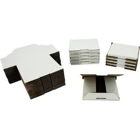 (10) Standard Fold-Up White Cardboard Single CD Jewel Case Mailers - - 6.5"x5.5"x0.75" - Shipping Boxes/Containers - #CDBC01