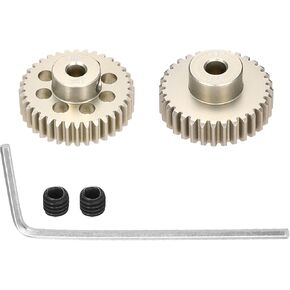 2Pcs 48P Pinion Gear Set 32T 33T for 3.175 mm Shaft Aluminium Alloy Pinion Gear with Screws and Hexagonal Wrench for RC Motor