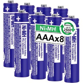 OSIM 8PCS BK-30AAABU Ni-MH AAA Rechargeable Batteries 300mah AAA Ni-MH Rechargeable Batteries 1.2V for Panasonic Cordless Phones, Remote Controls, Electronics in Saudi Arabia
