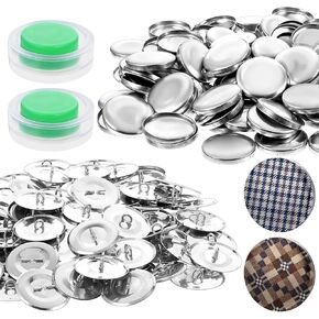 100Pcs Cover Buttons Kit with Tools, DIY Fabric Buttons Fabric Covered Buttons to Make Your Own Buttons for DIY Cloth Home Decor Sewing