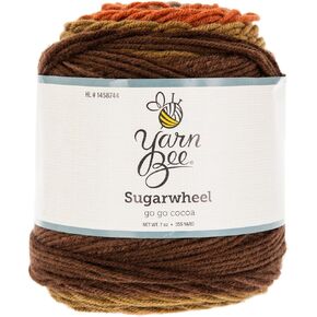 Yarn Bee 4 - خيوط متوسطة للكروشيه والحياكة - skein غزل ناعم - 355 ياردة من خيوط الأكريليك للبطانيات الكروشيه ، القبعات ، والمزيد - لوازم الحرف اليدوية ، اذهب إلى الكاكاو