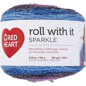 Red Heart Roll with It Sparkle Yarn - Amethyst